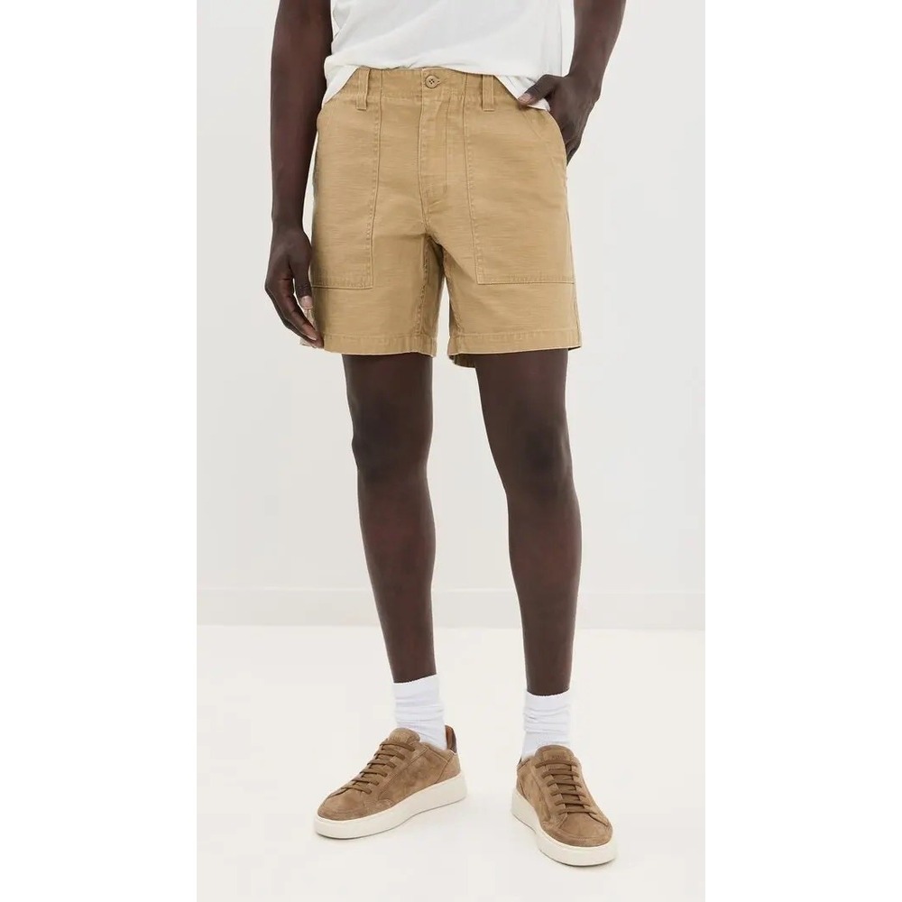 Taylor Stitch Mens 38 Surplus Shorts Khaki Camp Style Retro Military Preppy Tan
